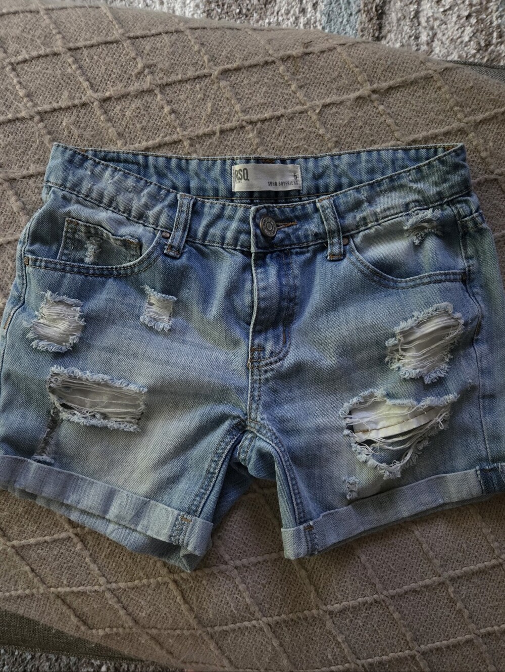 RSQ Light Blue Distressed Denim Shorts